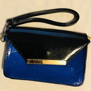 Blue and Black wristlet